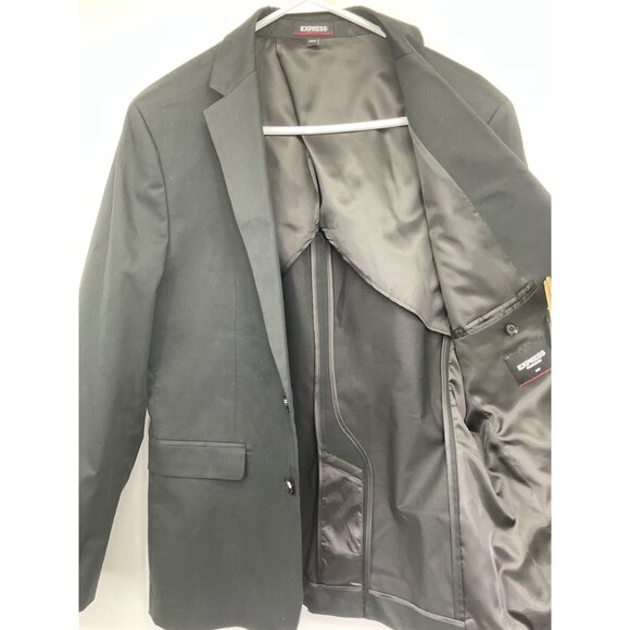 Express Mens Slim Fit Black Blazer 40S/40C Stretch Performance Cotton Blend - Picture 9 of 12